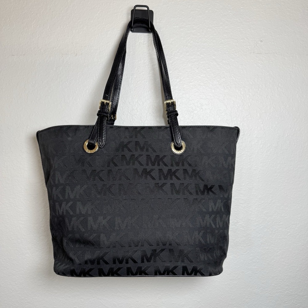 Michael‎ Kors Women's Black Signature Handbag Black Canvas Tote Bag